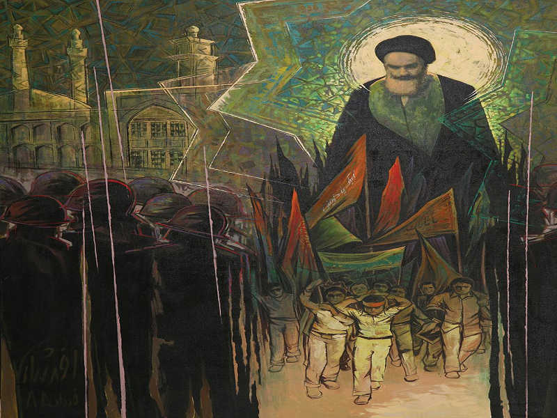 سیاهپوستانی در نقاشی عروج امام(ره) + تصاویر