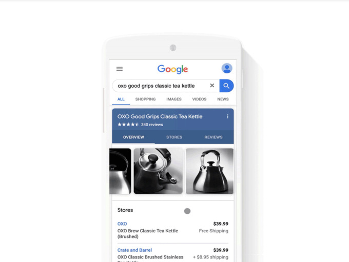 نمایش رایگان فهرست محصولات در صفحه اصلی جستجوی گوگل