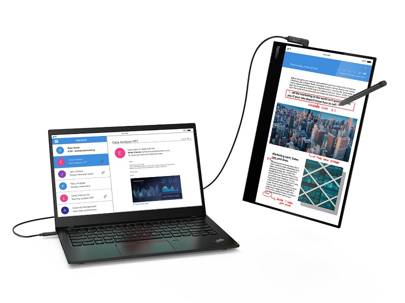 مانیتور پرتابل و لمسی لنوو ThinkVision M14t معرفی شد