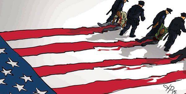 اینفوگرافی آمریکا و پرچمی به سرخی خون رنگین پوستان!