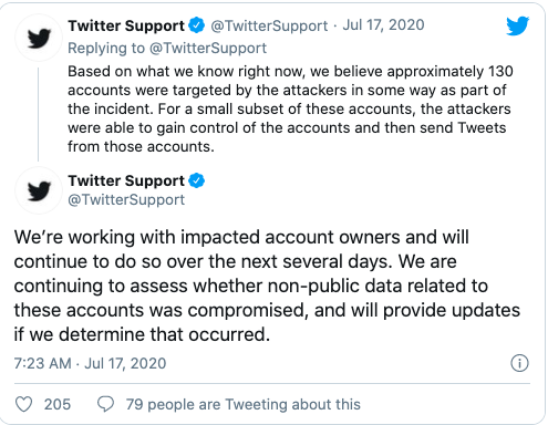 توییتر: ۱۳۰ حساب کاربری در حمله هکی روز گذشته هدف قرار گرفتند