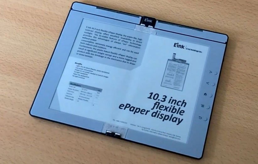 E Ink تصاویری از نمونهی اولیه کتابخوان تاشو خود منتشر کرد E Ink تصاویری از نمونهی اولیه کتابخوان تاشو خود منتشر کرد