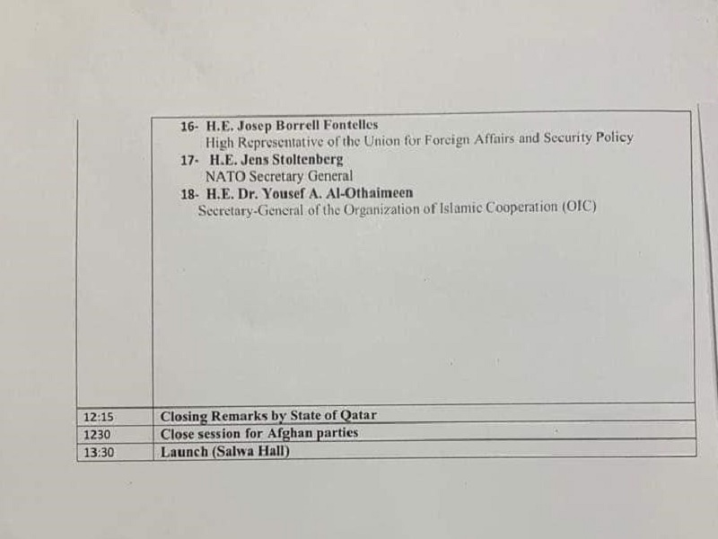 ظریف در فهرست سخنرانان امروز مذاکرات بین‌الافغانی دوحه/ چه افراد دیگری صحبت می‌کنند؟