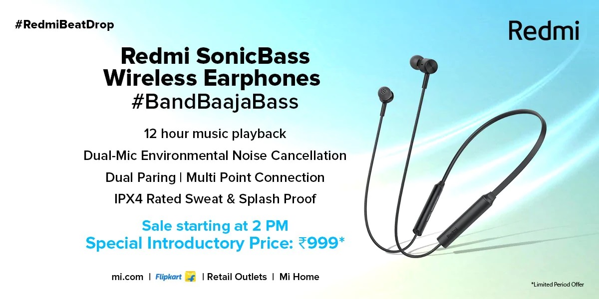 ردمی از ایرفون‌ SonicBass و ایرباد کاملا بی‌سیم Earbuds 2c رونمایی کرد