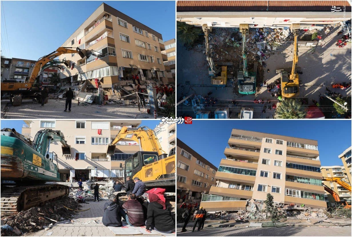نگه داشتن ساختمان با جرثقیل در ترکیه!