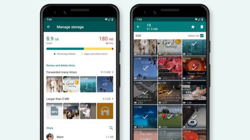 واتساپ به قابلیت جدیدی برای حذف فایلها و پاکسازی حافظه مجهز شد واتساپ به قابلیت جدیدی برای حذف فایلها و پاکسازی حافظه مجهز شد