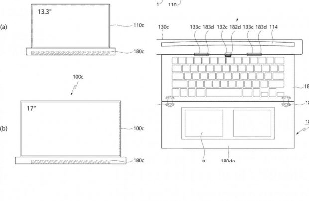 ال جی یک پتنت برای یک لپ تاپ ۱۷ اینچی با نمایشگر رولی ثبت کرد