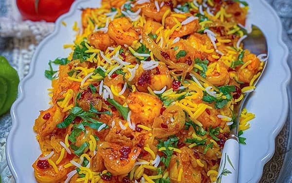 طرز تهیه میگو پلو