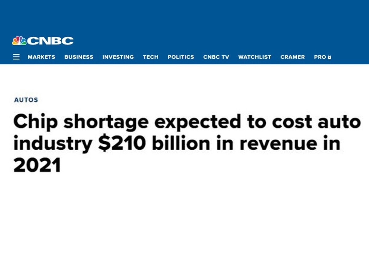 ۲۱۰ میلیارد دلار زیان خودروسازان جهان در سال ۲۰۲۱ به خاطر کمبود تراشه الکترونیکی و چیپ‌ست