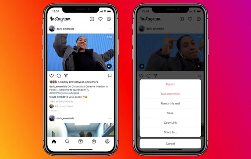 اینستاگرام استفاده از قابلیت «ریمیکس» را برای تمام ویدیوها ممکن کرد