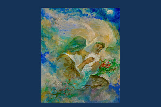رونمایی از نقاشی حسن روح‌الامین با موضوع میلاد حضرت زهرا