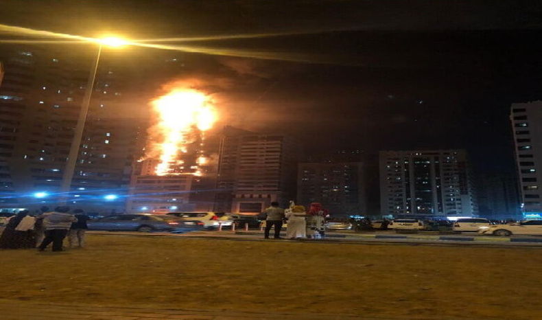 آتش‌سوزی در برجی در «شارجه» امارات