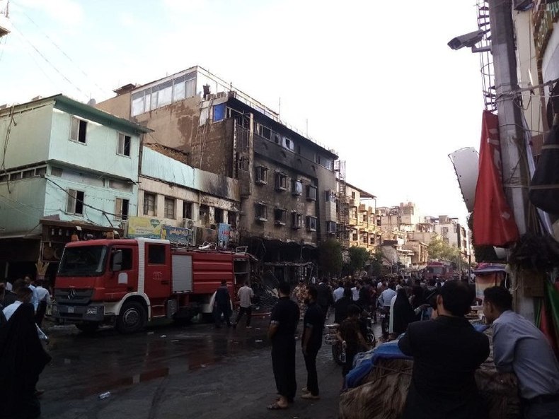 آتش سوزی در هتلی در استان کربلا