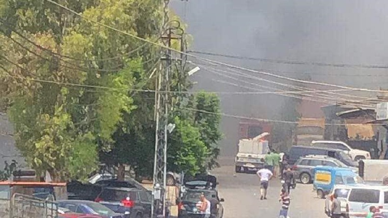 آتش سوزی در یک شهرک صنعتی در لبنان