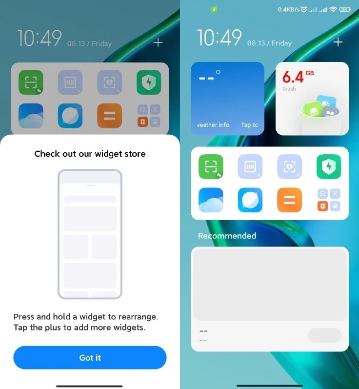 شیائومی یک سیستم ویجت شبیه به iOS را برای MIUI آزمایش می‌کند