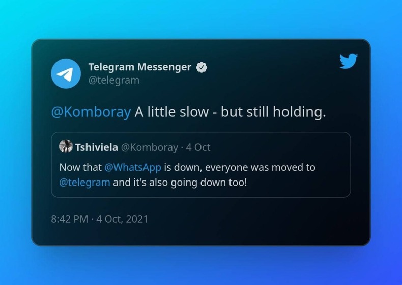 تلگرام بخاطر هجوم همزمان کاربران واتس‌اپ اختلال پیدا کرد