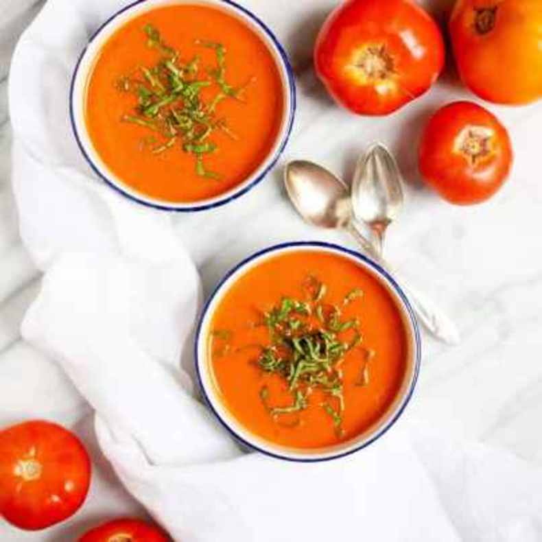 سوپ گوجه فرنگی و ریحان، یک سوپ نیم ساعته پاییزی