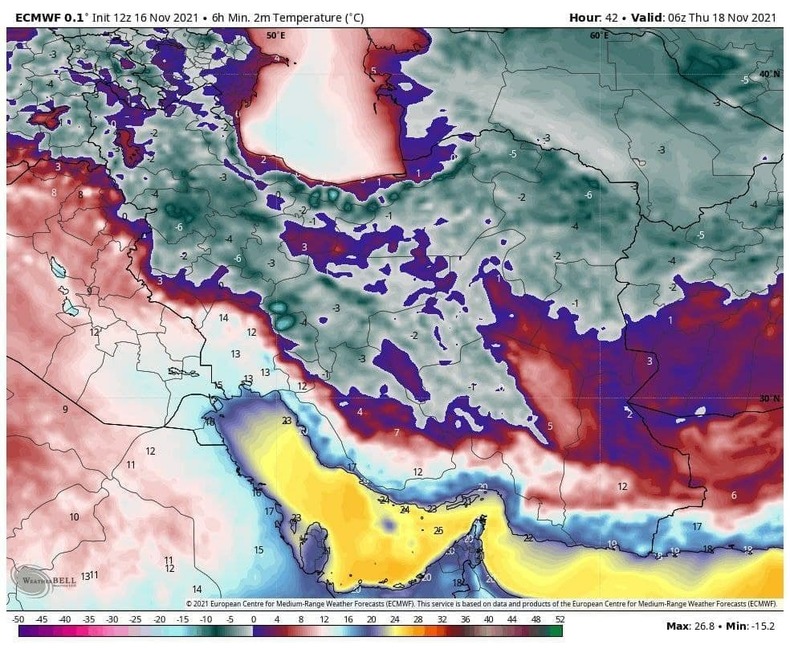 امشب ایران یخ می زند