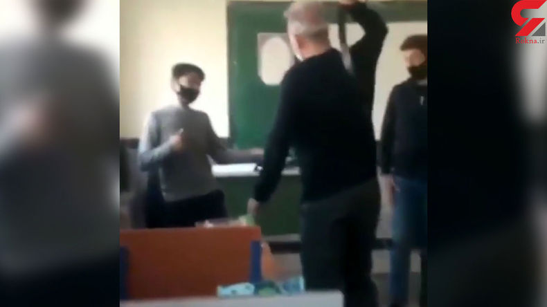 فیلم شلاق زدن 2 دانش آموز با کمربند توسط معلم در پلدشت