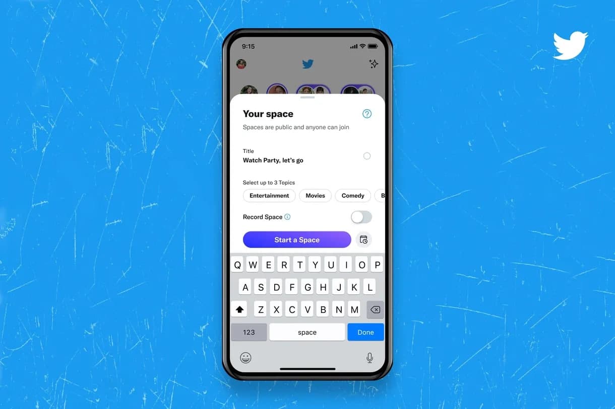 توییتر به قابلیت ضبط و اشتراک گذاری محتوای صوتی Spaces مجهز می‌شود