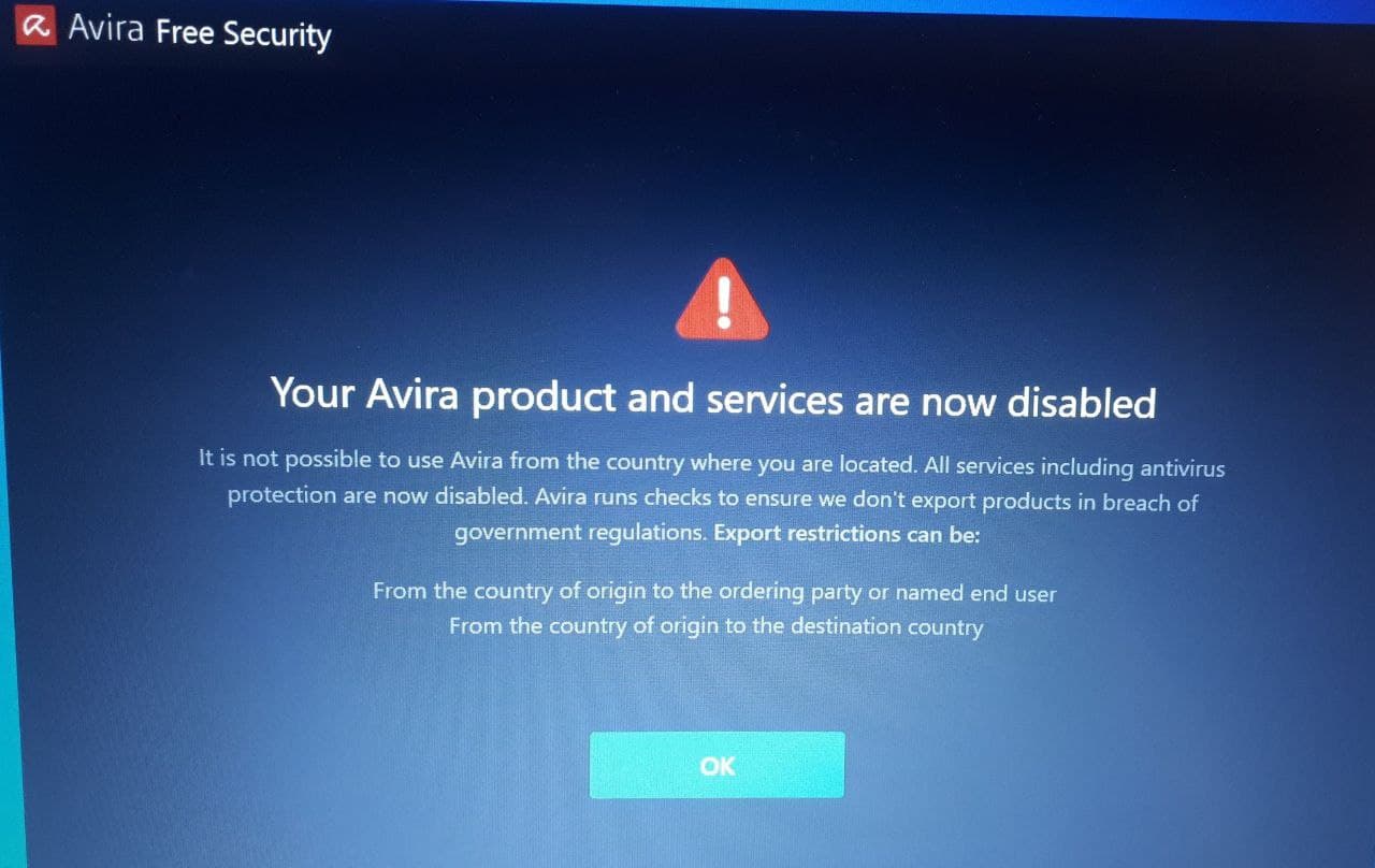 ایران در لیست تحریمی‌های آنتی ویروس Avira