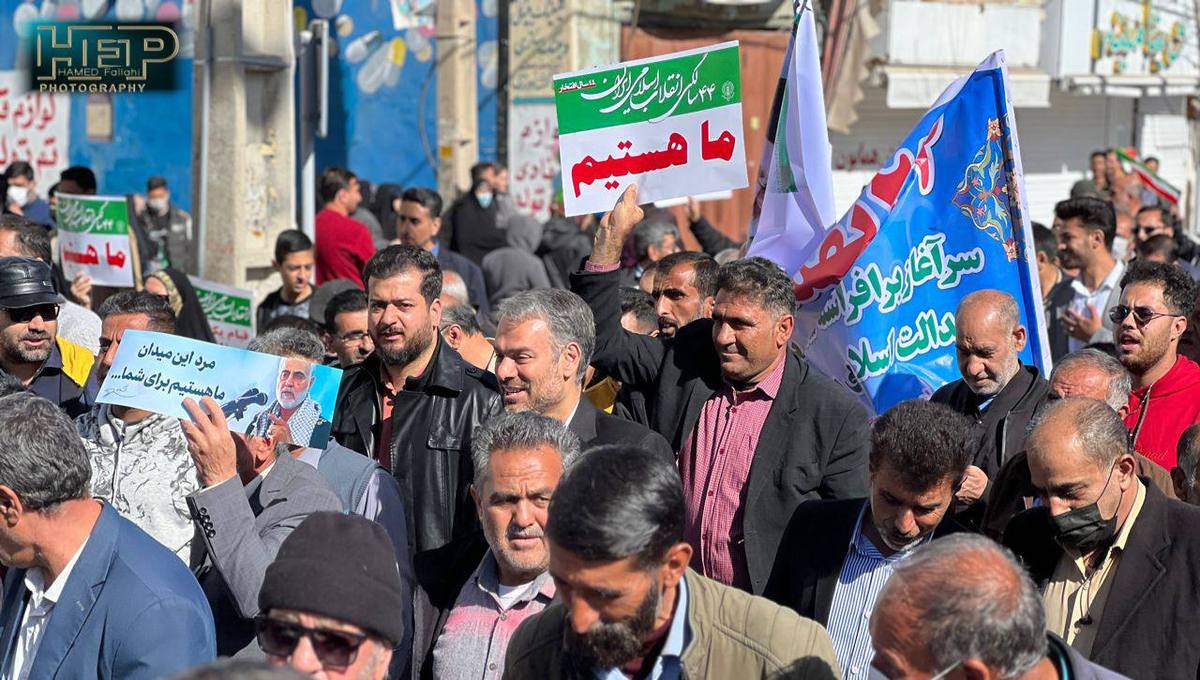 حضور پر شور مردم شریف شهرستان مرودشت در راهپیمایی ۲۲ بهمن