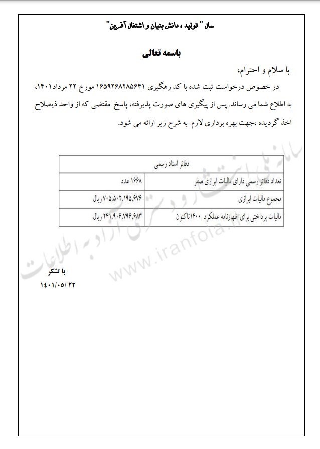 ۱۶۶۸ سردفتر در سال ۱۴۰۰ معاف از مالیات بوده‌اند + سند