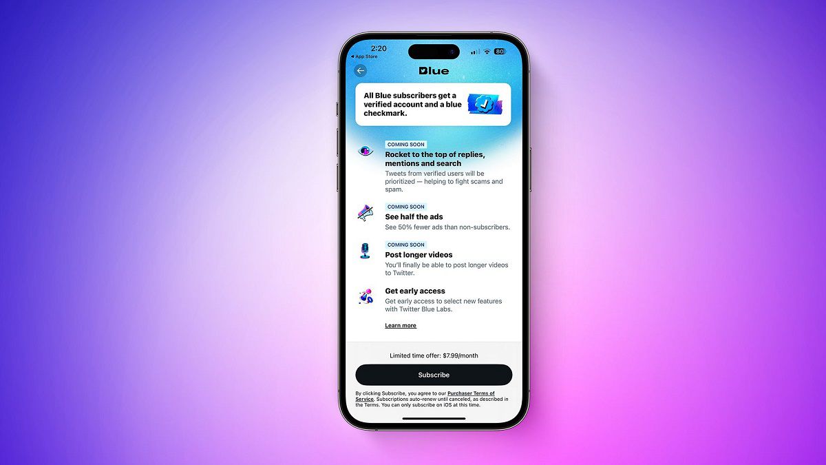 تیک آبی توییتر با قیمت 7.99 دلار در اختیار کاربران iOS