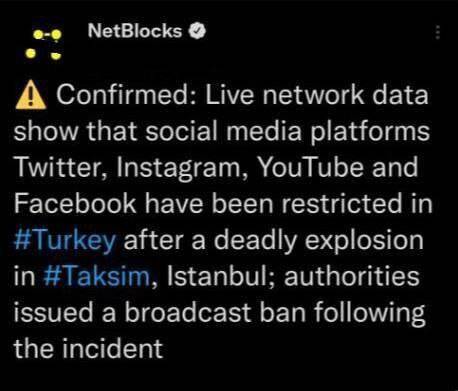پس از انفجار استانبول رسانه‌های اجتماعی از دسترس خارج شدند