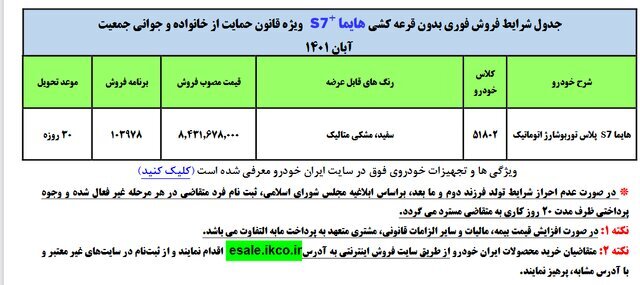 فروش فوق‌العاده هایما S۷ ویژه مادران از امروز آغاز می‌شود