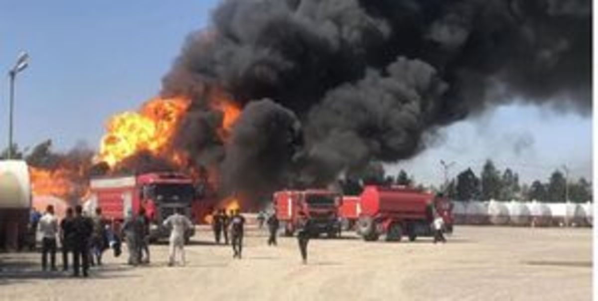 آتش‌سوزی در پالایشگاه نفت اربیل