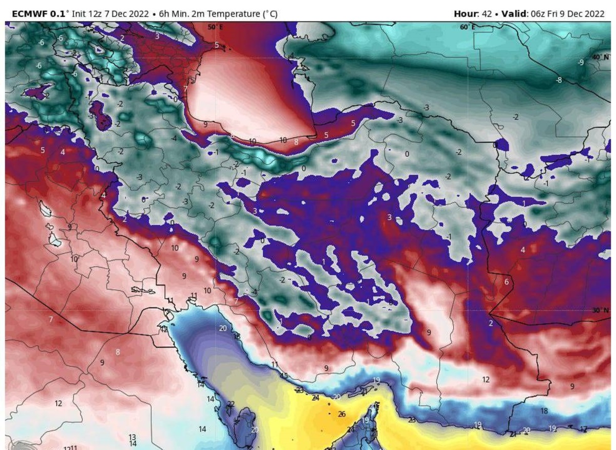 یخبندان گسترده طی امشب و شب های آینده ادامه دارد !