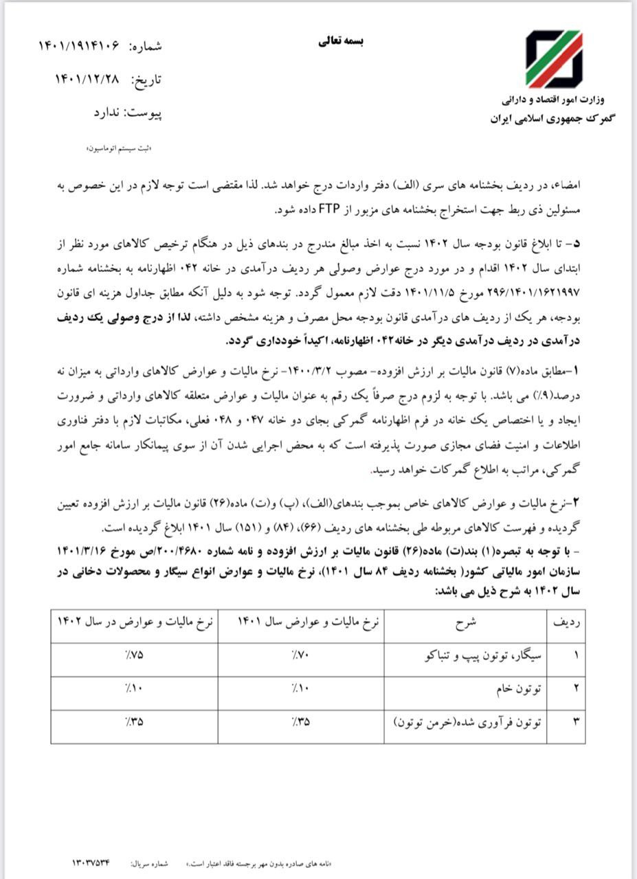 گمرک ایران: منتظر افزایش قیمت ها باشید