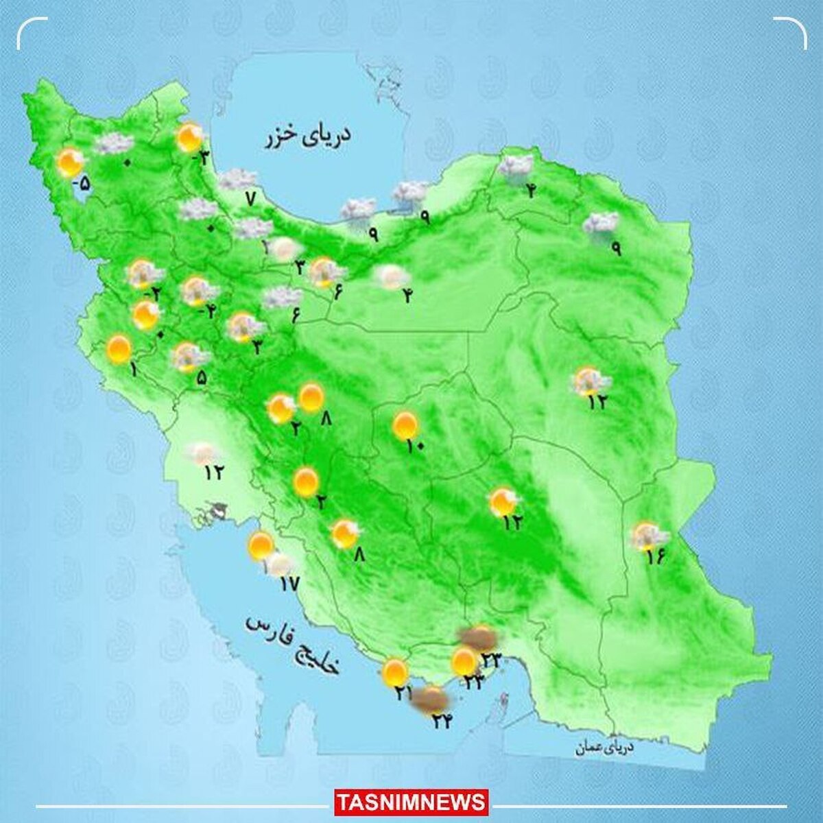 بارش پراکنده در مناطق غربی کشور