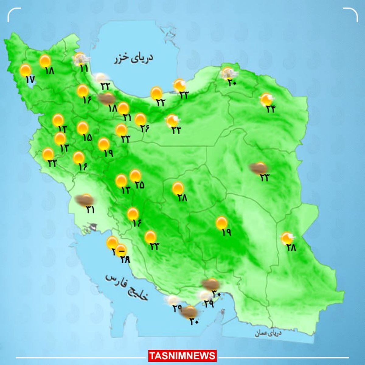 افزایش رگبار باران در نواحی جنوبی کشور