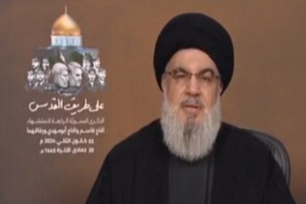 درخواست سید حسن نصرالله برای مشارکت گسترده در راهپیمایی روز قدس