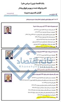 دورهمی بازنشستگان در بانک اقتصادنوین؟/ مدیرعامل و ۲ عضو هیئت‌مدیره وارد ۴۰ سالگی مدیریتی شدند 