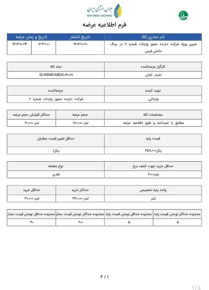 بنزین سوپر وارداتی به قیمت قبل بازگشت