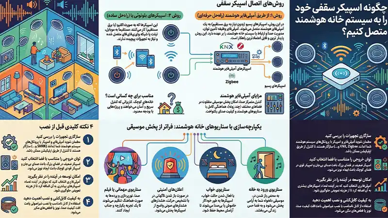 چگونه اسپیکر سقفی خود را به سیستم خانه هوشمند متصل کنیم؟ چگونه اسپیکر سقفی خود را به سیستم خانه هوشمند متصل کنیم؟