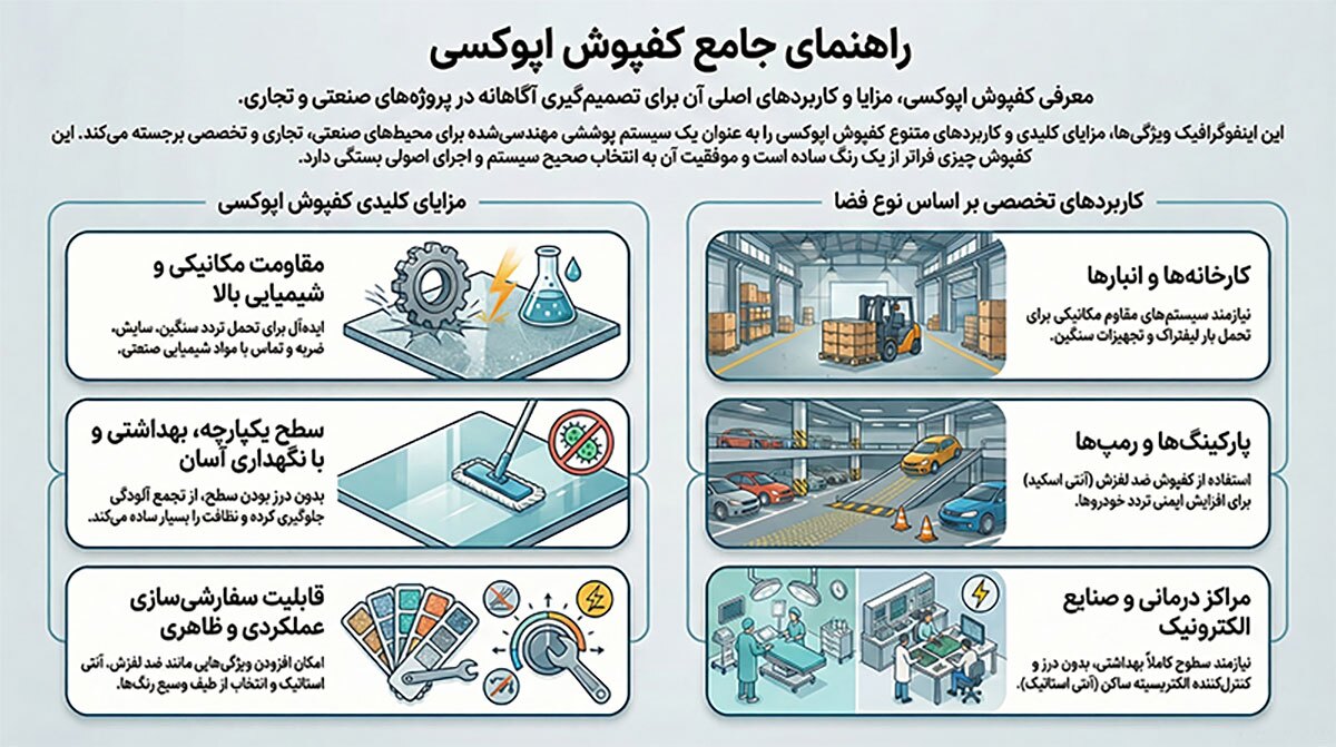 کفپوش اپوکسی چیست؟ مزایا و معایب استفاده از آن کفپوش اپوکسی چیست؟ مزایا و معایب استفاده از آن