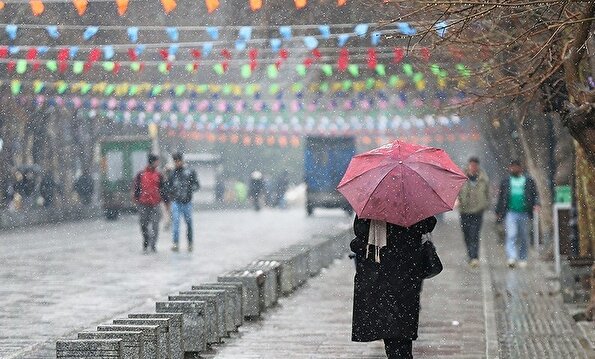 بارش برف در همدان