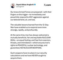 واکنش عراقچی به تهدید اخیر ترامپ: نیروهای مسلح شجاع ما انگشت بر ماشه، آماده‌اند