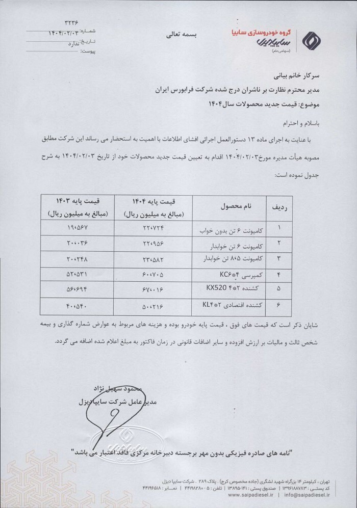 سایپا دیزل و تولیدکنندگان روغن موتور به بهانه افزایش نرخ ارز نیما و توافقی قیمت محصولات خود را افزایش دادند