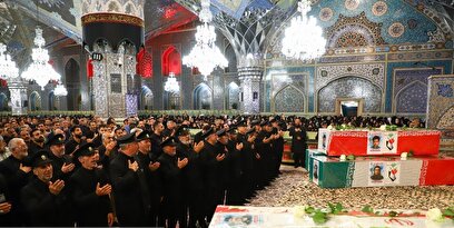 وداع با پیکر چهار شهید حمله رژیم صهیونیستی - مشهد
