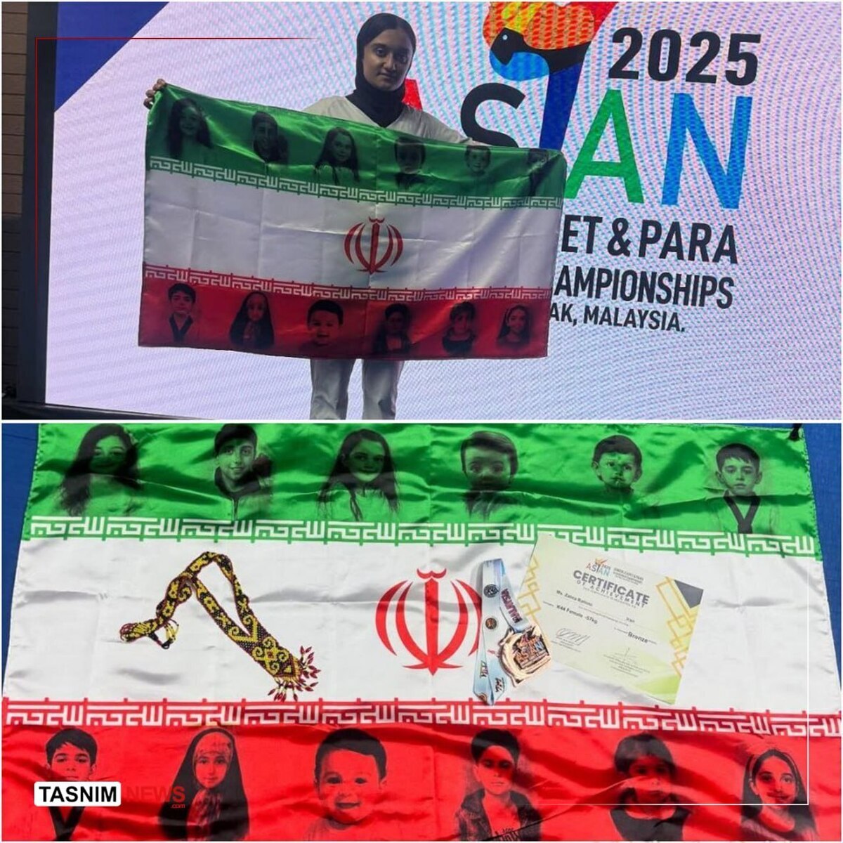 نایب‌قهرمان پارالمپیک با یاد کودکان شهید روی سکو رفت