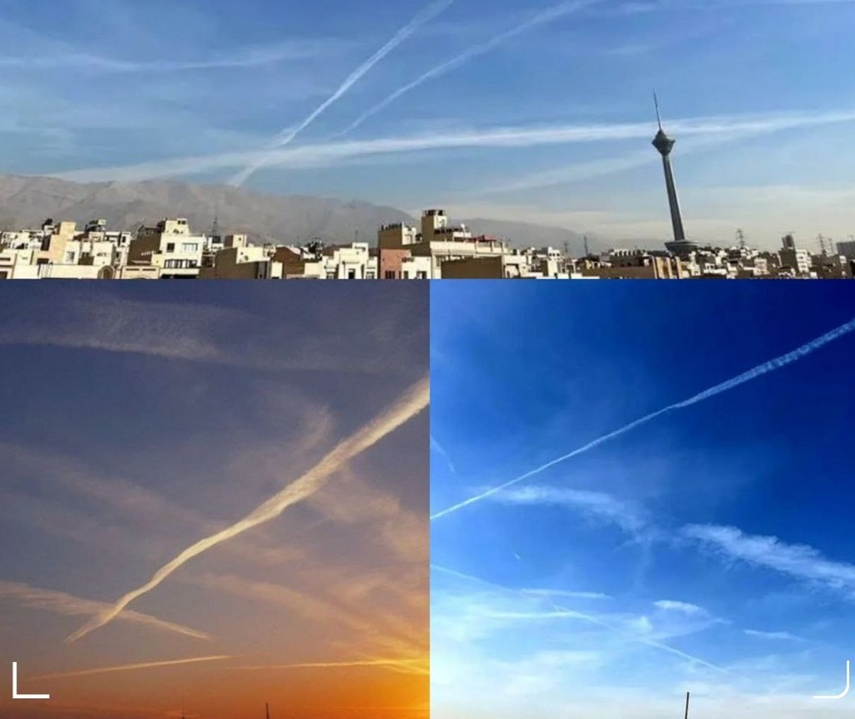 ماجرای ابرهای خطی در آسمان امروز