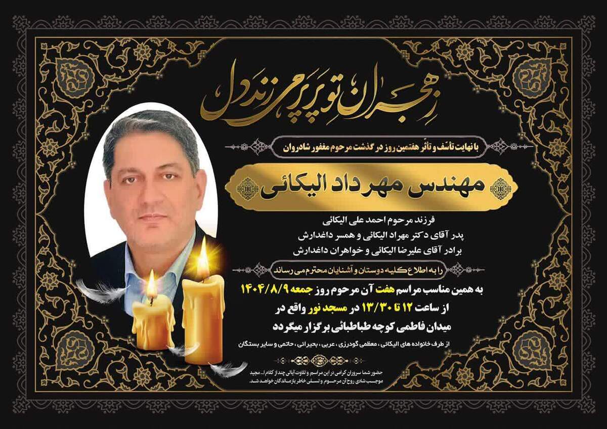 درگذشت مهندس مهرداد الیکایی؛ از چهرههای پاکدست و متعهد بخش معدن کشور درگذشت مهندس مهرداد الیکایی؛ از چهرههای پاکدست و متعهد بخش معدن کشور
