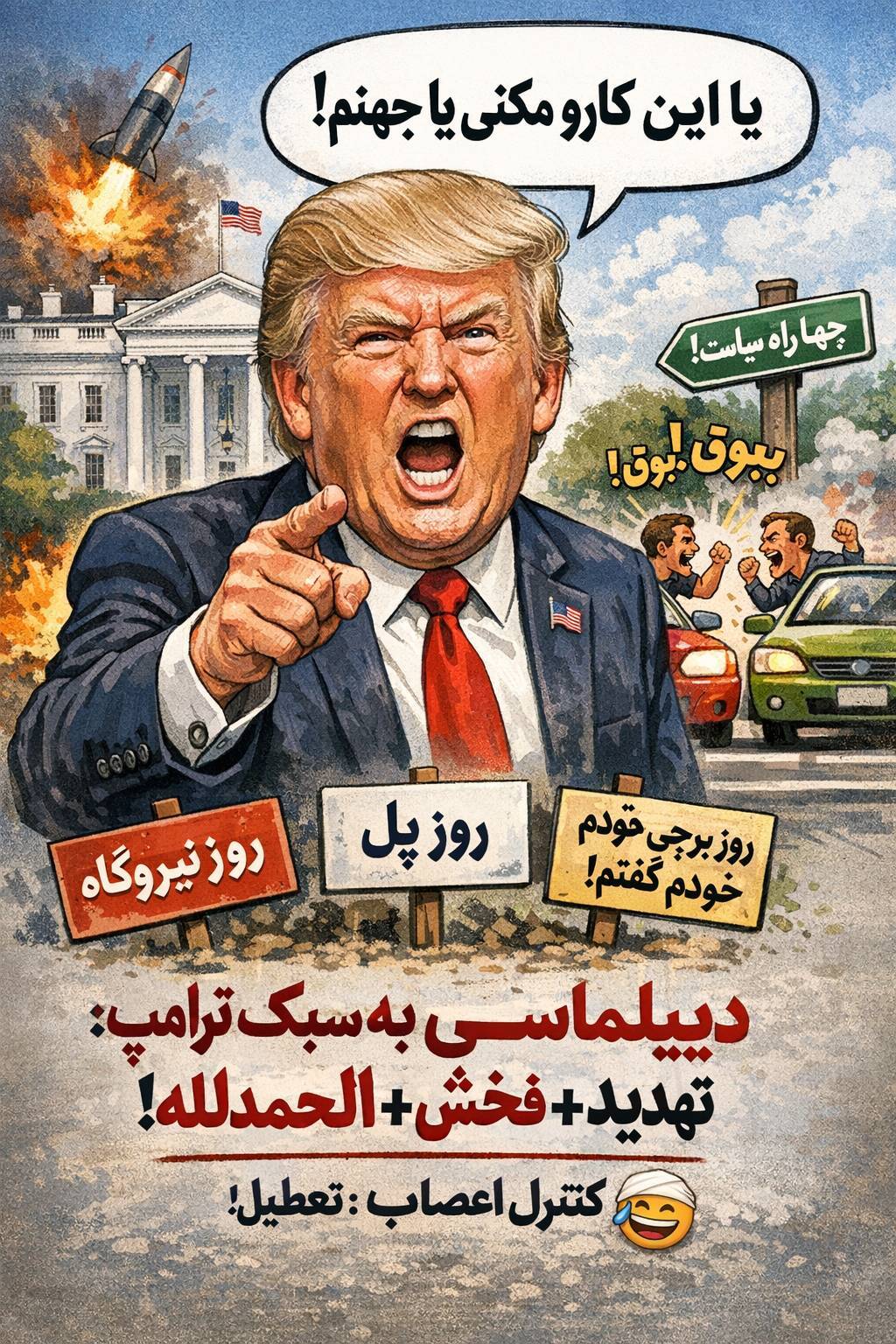 ترامپ و تهدیدهای فله‌ای؛ از کاخ سفید تا لحن دعوای سر چهارراه