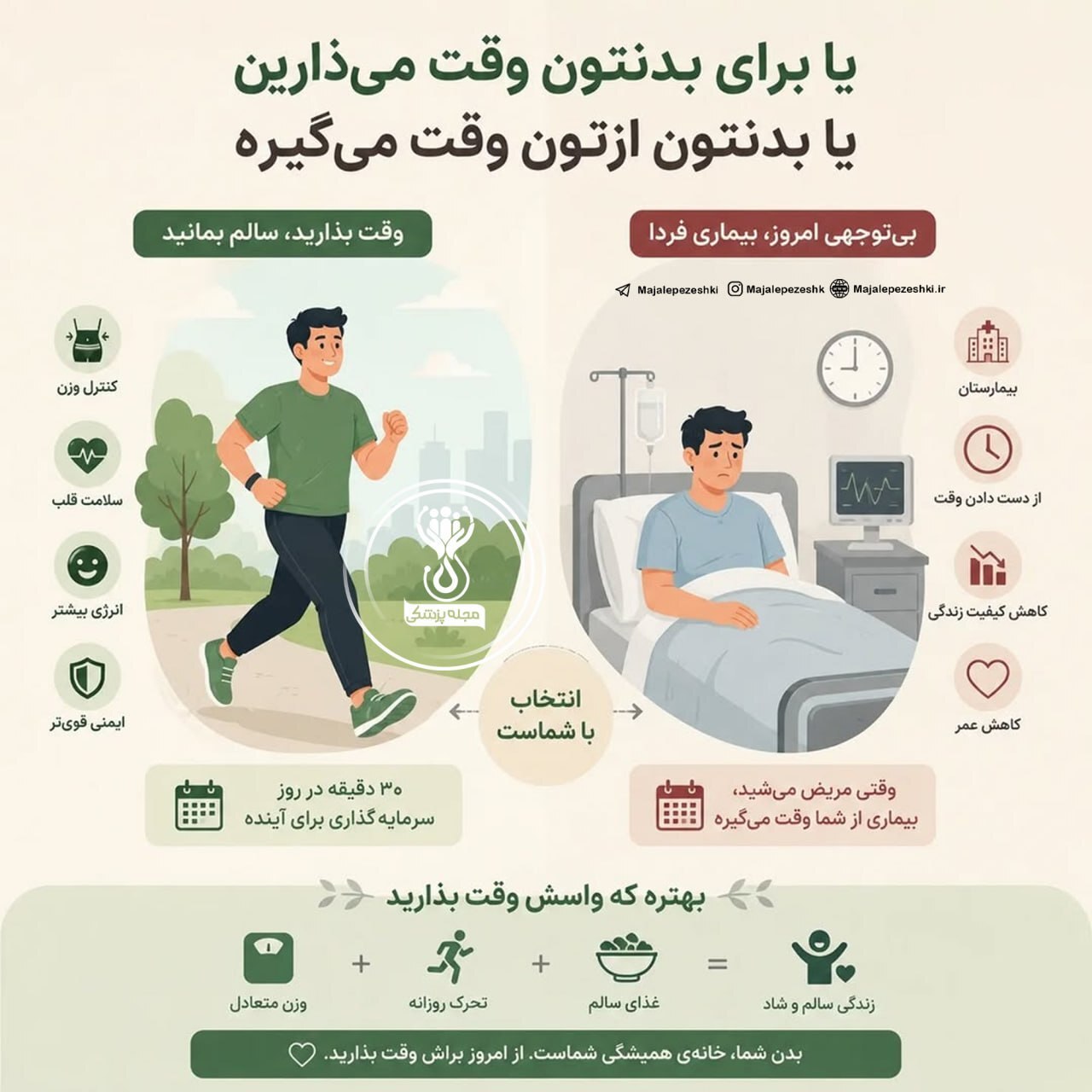 برای بدنت  وقت بزار تا بدنت ازت وقت نگرفته!