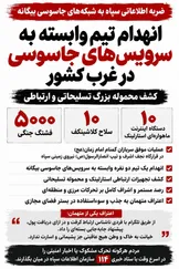 تور اطلاعاتی سپاه در غرب کشور؛ تیم جاسوسی منهدم و محموله سلاح و استارلینک کشف شد